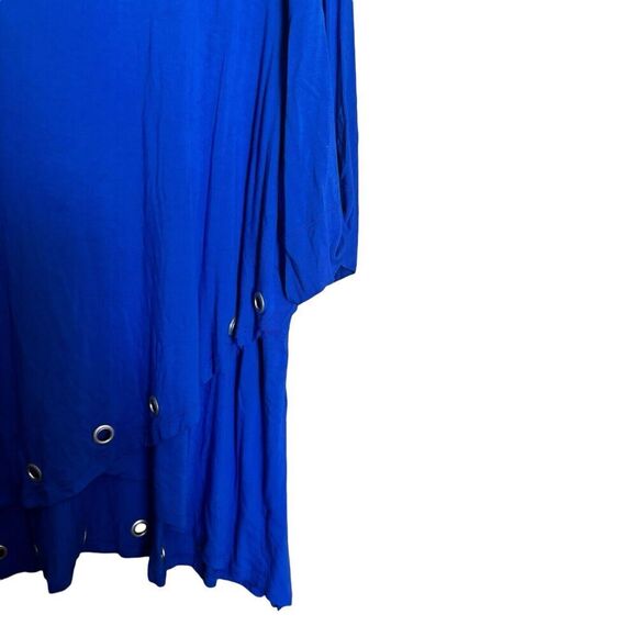 Multiples Tunic Top Womens 3X Blue Layered Grommet Detail Stretch Scoop Blouse - Picture 5 of 8